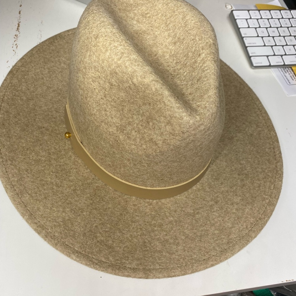 Lack of Color Neutral Beige Wide-Brim Felt Fedora Hat